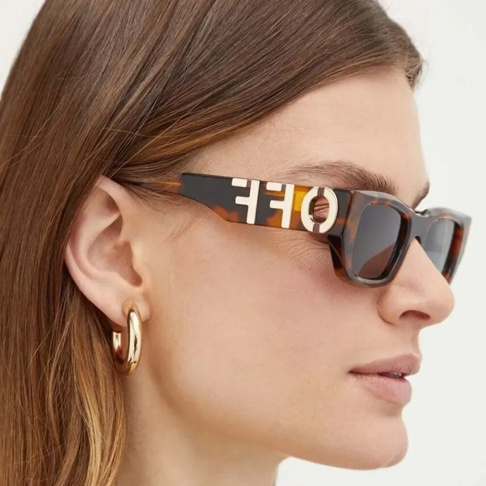 Off-White FILLMORE Men Sunglasses Havana Grey Square OERI124 6007 NEW AUTHENTIC